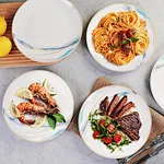 white stoneware dinner plates